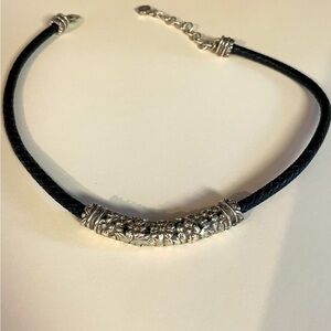 Brighton sterling silver/leather necklace